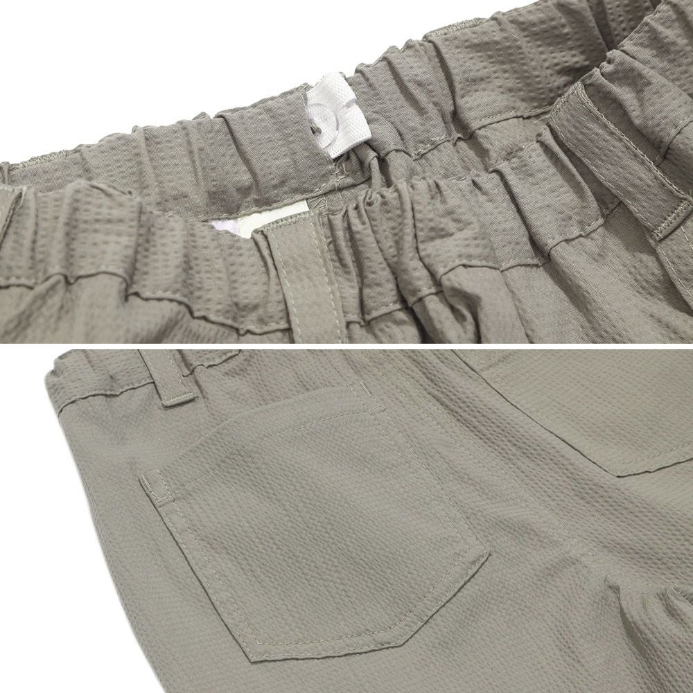 子供服 男の子 ストレッチサッカー ロゴワッペン ハーフパンツ グレー(09) デザインポイント2