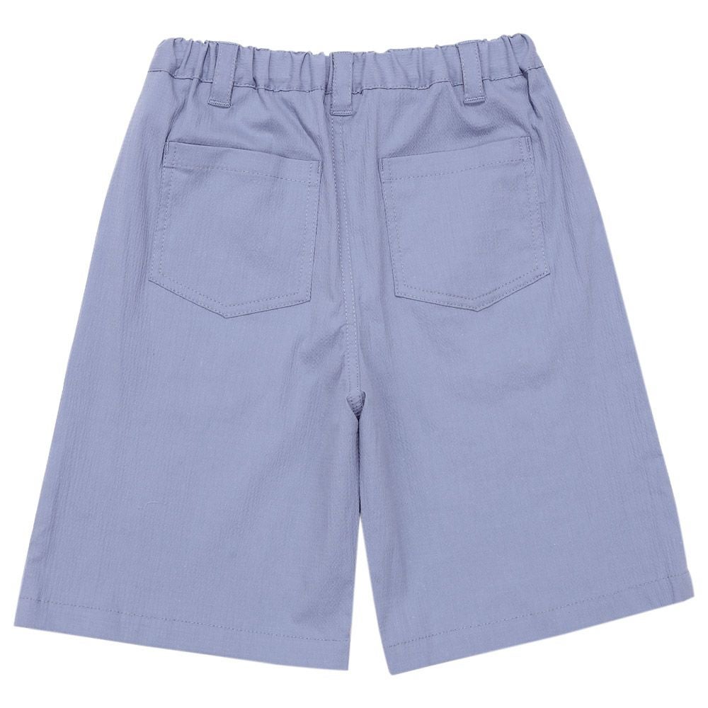 子供服 男の子 ストレッチサッカー ロゴワッペン ハーフパンツ ブルー(61) 背面