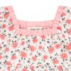 ベビー服 女の子 花柄 スクエアネック ギャザーワンピース ピンク(02) デザインポイント1