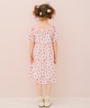 ベビー服 女の子 子ども服 こども キッズ 花柄 スクエアネック Aライン ギャザーワンピース ピンク(02) モデル画像4