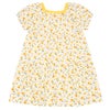 ベビー服 女の子 花柄 スクエアネック ギャザーワンピース イエロー(04) 背面