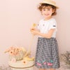 ベビー服 女の子 子ども服 こども キッズチェリー刺? リボン ギンガムチェック柄 ドッキングワンピース
