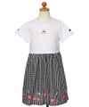 ベビー服 女の子 子ども服 こども キッズチェリー刺? リボン ギンガムチェック柄 ドッキングワンピース ブラック(00) トルソー背面