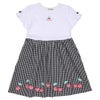 ベビー服 女の子 子ども服 こども キッズチェリー刺? リボン ギンガムチェック柄 ドッキングワンピース ブラック(00) 正面