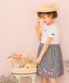 ベビー服 女の子 子ども服 こども キッズチェリー刺? リボン ギンガムチェック柄 ドッキングワンピース ブラック(00) モデル画像4