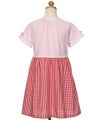 ベビー服 女の子 子ども服 こども キッズチェリー刺? リボン ギンガムチェック柄 ドッキングワンピース レッド(03) トルソー背面