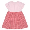 ベビー服 女の子 子ども服 こども キッズチェリー刺? リボン ギンガムチェック柄 ドッキングワンピース レッド(03) 背面