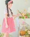 ベビー服 女の子 子ども服 こども キッズチェリー刺? リボン ギンガムチェック柄 ドッキングワンピース レッド(03) モデル画像3