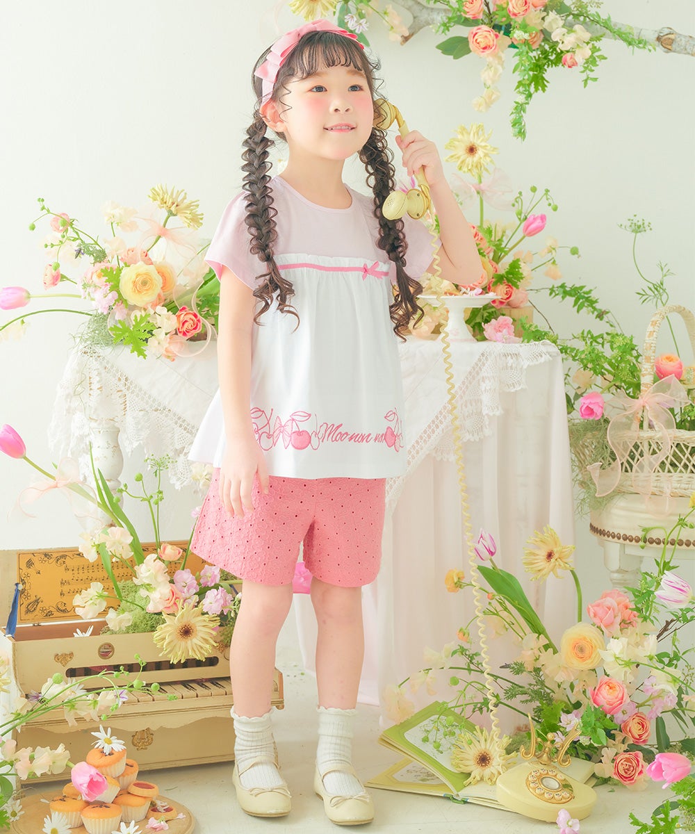 花柄 レース リボン 裏地つきショートパンツ｜ベビー・子供服 通販