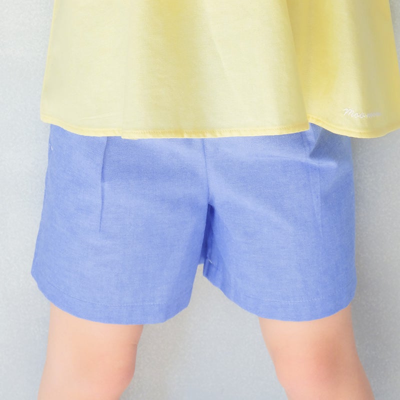 ベビー服 女の子 リボン付き ダンガリーショートパンツ