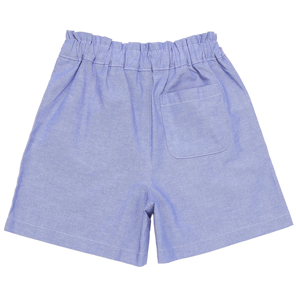 ベビー服 女の子 リボン付き ダンガリーショートパンツ ブルー(61) 背面