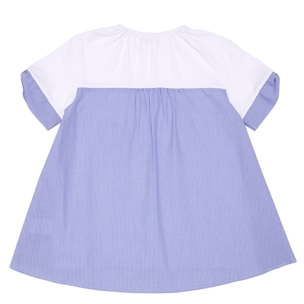 子供服 女の子 ピアノ＆音符プリント ストライプ切り替えTシャツ オフホワイト(11) 背面