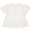 子供服 女の子 音符刺繍 花柄レース切り替えTシャツ オフホワイト(11) 背面