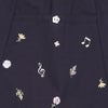 子供服 女の子 綿100％ 音符＆花刺繍 キュロットパンツ ネイビー(06) デザインポイント1