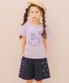 子供服 女の子 子ども服 こども キッズ ジュニア 綿100％ 音符 花 刺繍 ポケット ウエストゴム キュロットパンツ ネイビー(06) モデル画像アップ