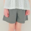 ベビー服 女の子 ギンガムチェック リボンつき ストレッチツイルショートパンツ