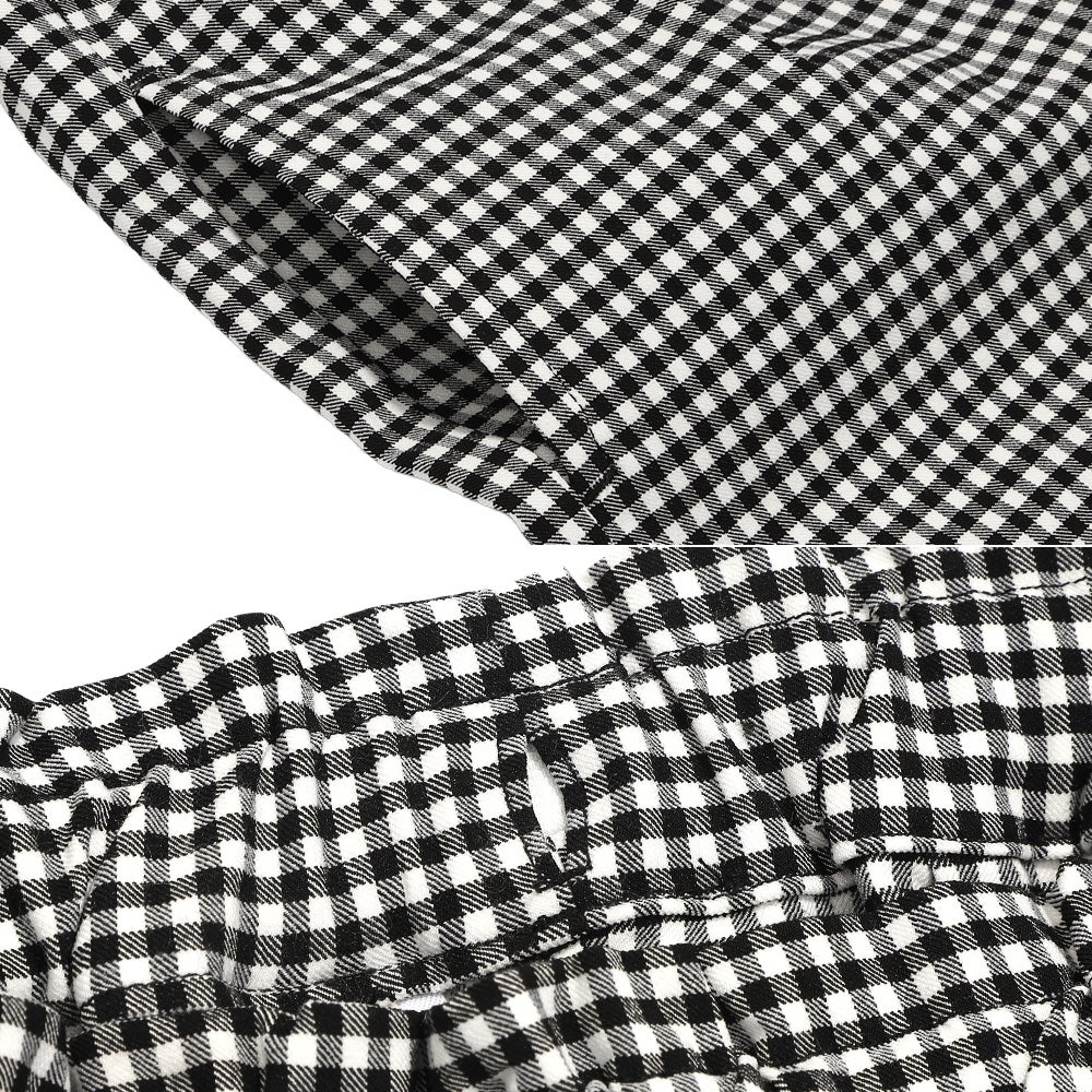 ベビー服 女の子 ギンガムチェック リボンつき ストレッチツイルショートパンツ ホワイト×ブラック(10) デザインポイント1