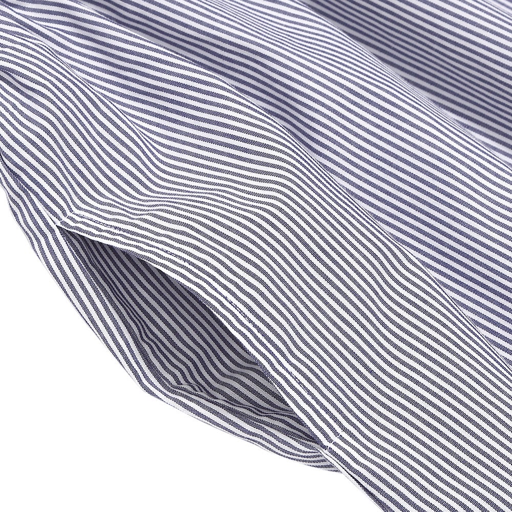 ベビー服 女の子 リボンつき ストライプ柄重ね着風ワンピース ネイビー(06) デザインポイント2