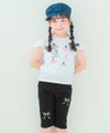 ベビー服 女の子 子ども服 こども キッズ ニットストレッチ リボン刺繍 ポケットつき 6分丈パンツ ブラック(00) モデル画像3