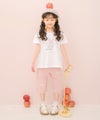 ベビー服 女の子 子ども服 こども キッズ ニットストレッチ リボン刺繍 ポケットつき 6分丈パンツ ピンク(02) モデル画像3