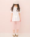 ベビー服 女の子 子ども服 こども キッズ ニットストレッチ リボン刺繍 ポケットつき 6分丈パンツ ピンク(02) モデル画像4