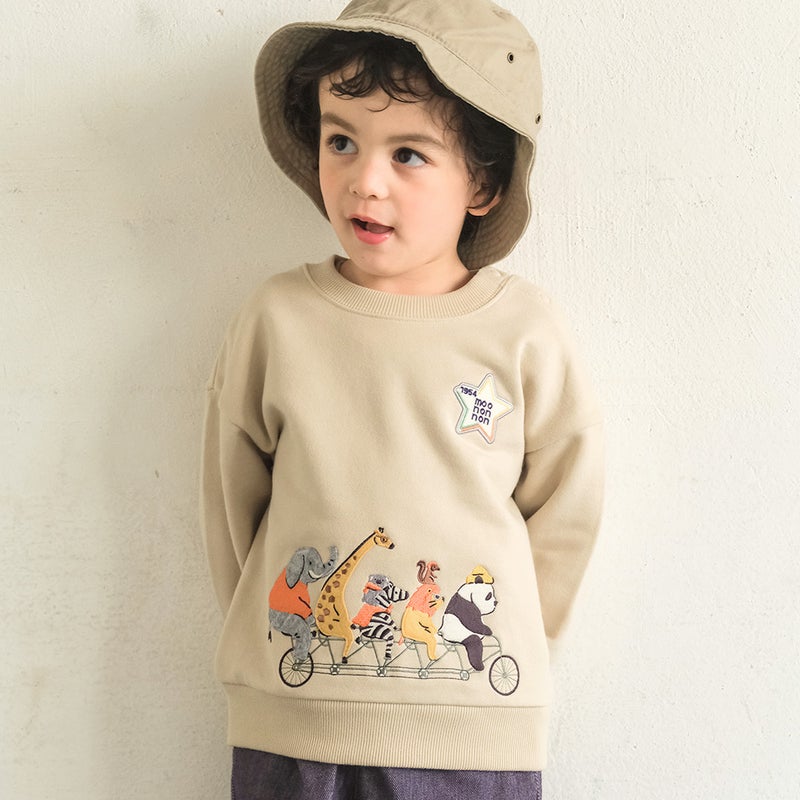 ベビー服 男の子 ロゴ 動物 刺繍 トレーナー