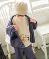ベビー服 男の子 ロゴ 動物 刺繍 トレーナー ベージュ(51) モデル画像4