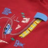 ベビー服 男の子 電車 車 刺繍 乗り物 トレーナー レッド(03) デザインポイント1
