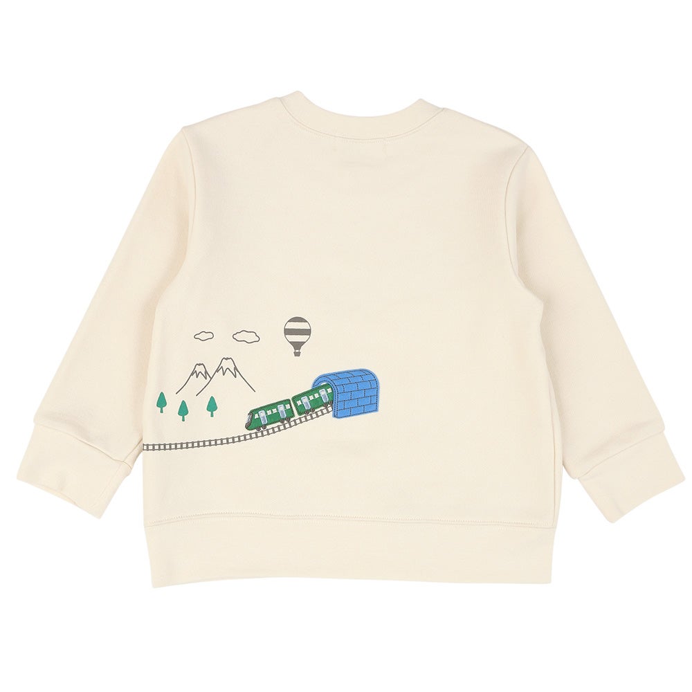 ベビー服 男の子 電車 車 刺繍 乗り物 トレーナー アイボリー(12) 背面