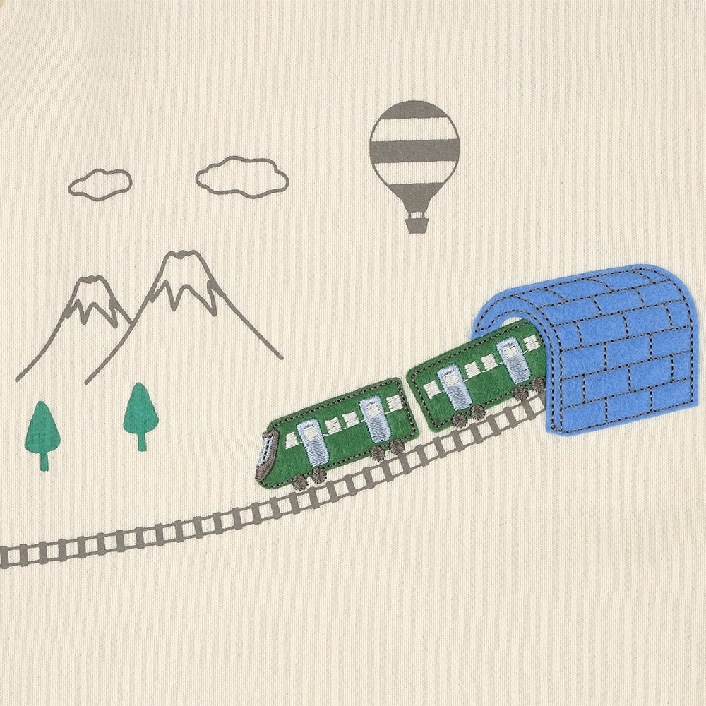 ベビー服 男の子 電車 車 刺繍 乗り物 トレーナー アイボリー(12) デザインポイント2