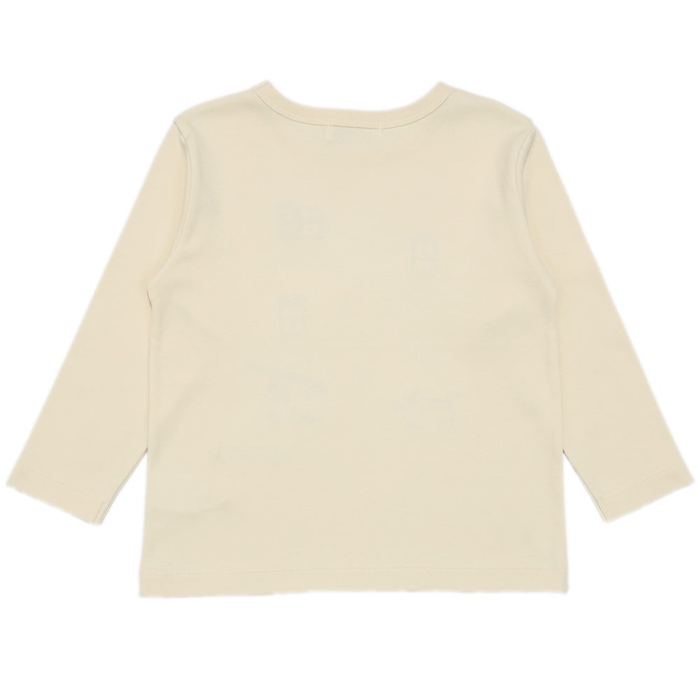 ベビー服 男の子 綿100％ 救急車 消防車 乗り物 モチーフ Tシャツ アイボリー(12) 背面