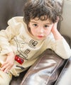 ベビー服 男の子 綿100％ 救急車 消防車 乗り物 モチーフ Tシャツ アイボリー(12) モデル画像1