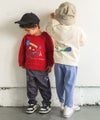 ベビー服 男の子 デニムツイルニット  ロンドンバス 刺繍 ストレッチ ロングパンツ ブルー(61) モデル画像3