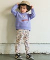 ベビー服 男の子 宇宙 電車 乗り物 ワッペン 刺繍 トレーナー ブルー(61) モデル画像全身