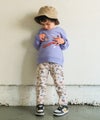 ベビー服 男の子 宇宙 電車 乗り物 ワッペン 刺繍 トレーナー ブルー(61) モデル画像3