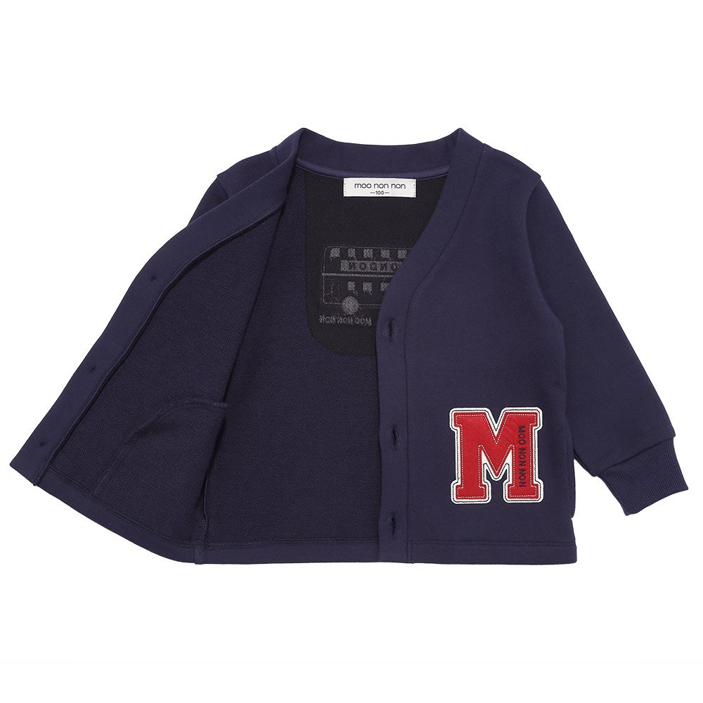 ベビー服 男の子 ロゴ ロンドンバス ワッペン 乗り物 カーディガン ネイビー(06) デザインポイント1