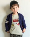 ベビー服 男の子 ロゴ ロンドンバス ワッペン 乗り物 カーディガン ネイビー(06) モデル画像1