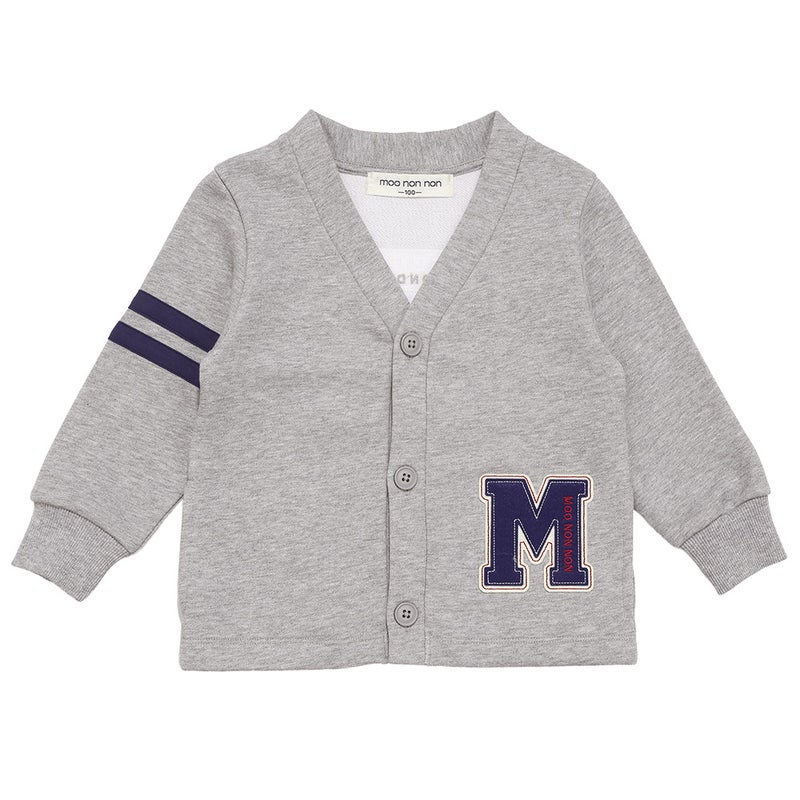 ロゴ ロンドンバス ワッペン 乗り物 カーディガン