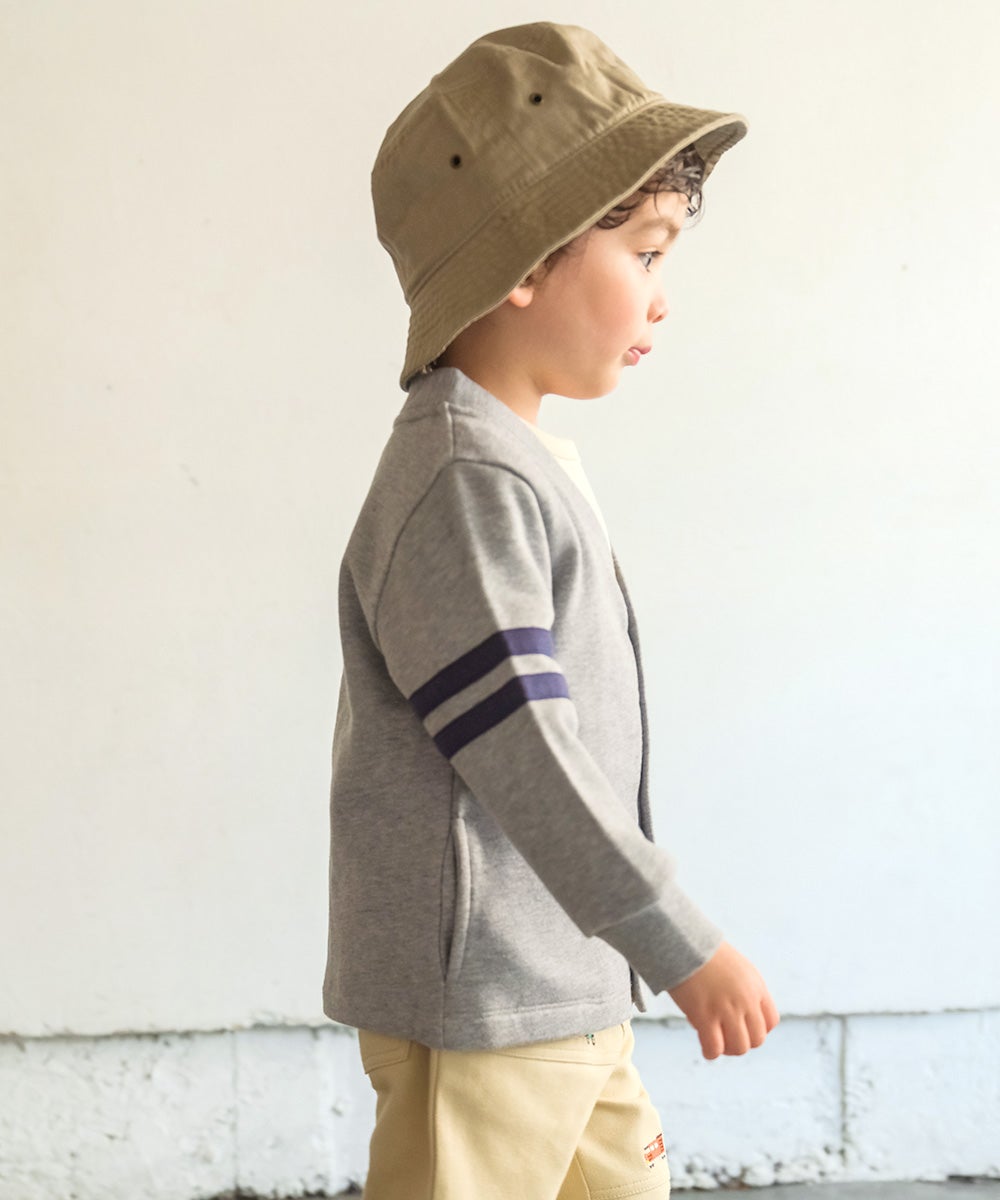 ベビー服 男の子 ロゴ ロンドンバス ワッペン 乗り物 カーディガン 杢ｸﾞﾚｰ(92) モデル画像3