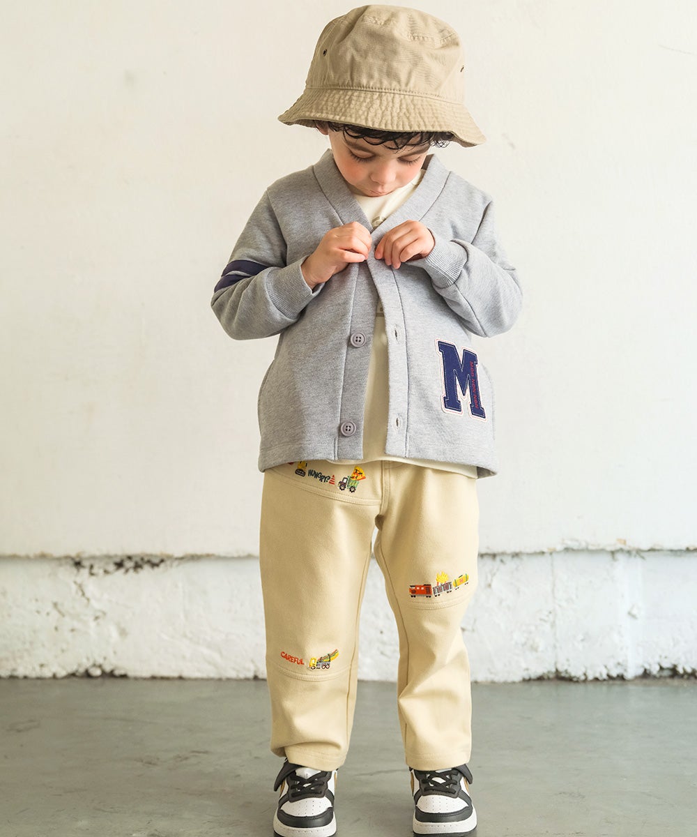 ベビー服 男の子 ロゴ ロンドンバス ワッペン 乗り物 カーディガン 杢ｸﾞﾚｰ(92) モデル画像4