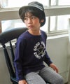 子供服 男の子 子ども服 こども キッズ ジュニア 綿100％ 迷彩柄 星ワッペン フロッキーロゴプリント ネイビー(06) モデル画像アップ