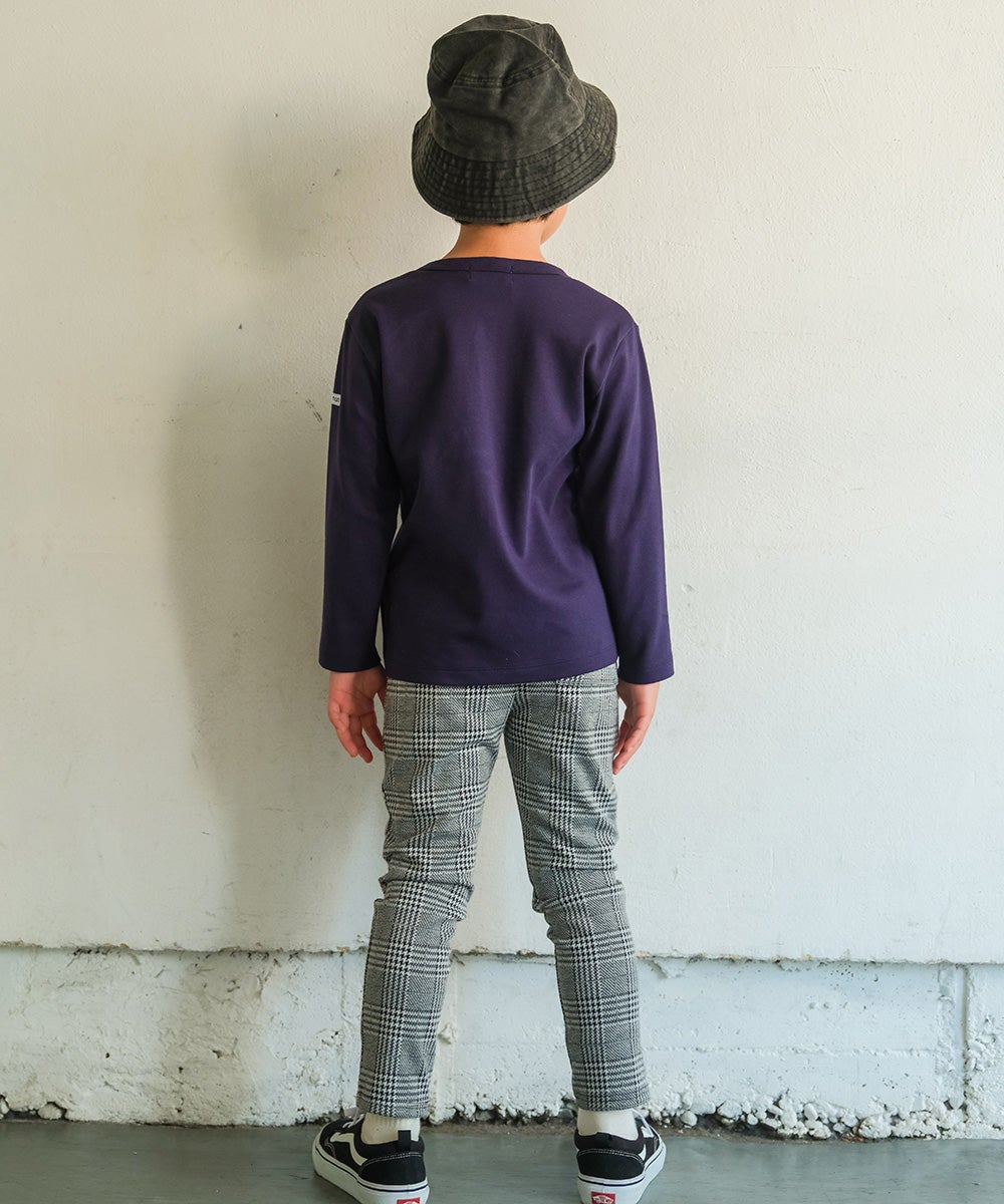 子供服 男の子 子ども服 こども キッズ ジュニア 綿100％ 迷彩柄 星ワッペン フロッキーロゴプリント ネイビー(06) モデル画像1