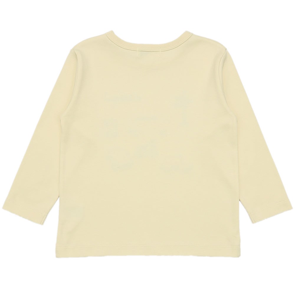 ベビー服 男の子 綿100％ ロンドンバス 乗り物 ワッペン Tシャツ アイボリー(12) 背面