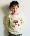 ベビー服 男の子 綿100％ ロンドンバス 乗り物 ワッペン Tシャツ アイボリー(12) モデル画像アップ