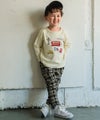 ベビー服 男の子 綿100％ ロンドンバス 乗り物 ワッペン Tシャツ アイボリー(12) モデル画像全身