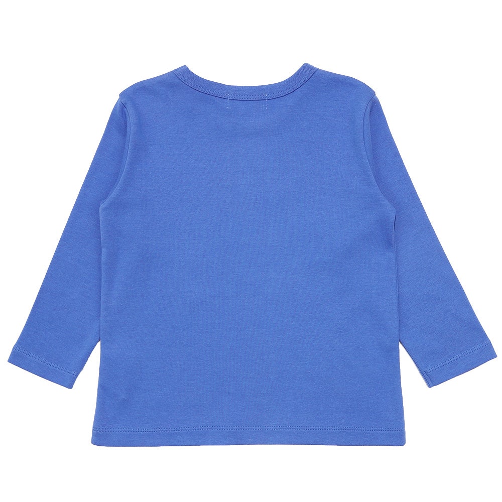 ベビー服 男の子 綿100％ ロンドンバス 乗り物 ワッペン Tシャツ ブルー(61) 背面