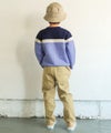 子供服 男の子 ポケットつき 配色切り替え トレーナー ブルー(61) モデル画像全身