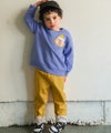 ベビー服 男の子 ロケット ＆ ロボット 刺繍 ポケットつき 裏毛トレーナー ブルー(61) モデル画像全身