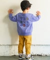 ベビー服 男の子 ロケット ＆ ロボット 刺繍 ポケットつき 裏毛トレーナー ブルー(61) モデル画像2