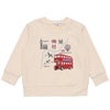ベビー服 男の子 子ども服 こども キッズ 乗り物 ロンドンバス ワッペン 刺繍 海外 プリント アイボリー(12) 正面